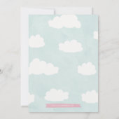 ピンクバルーンファースト誕生日フォト招待状 招待状 (裏面)