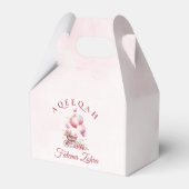 ピンクバルーンベビーカー女の子ムスリムAqiqah フェイバーボックス (正面サイド)