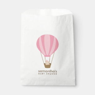 ピンクバルーンベビーシャワーのベビー フェイバーバッグ