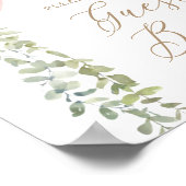 ピンクバルーンベビーシャワーゲストブックサイン ポスター (角)