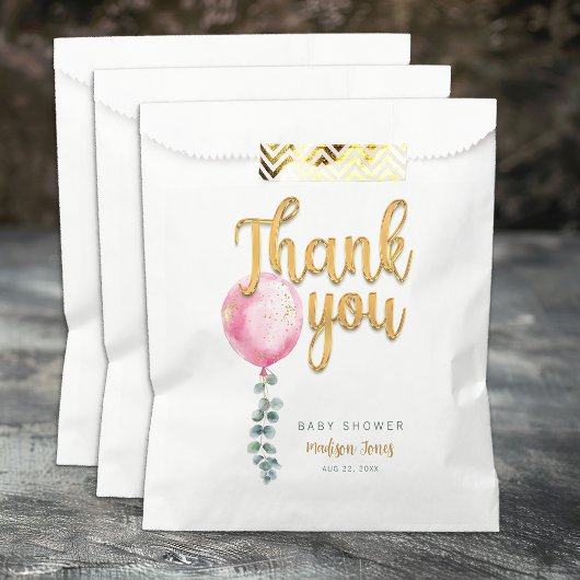 ピンクバルーンベビーシャワーバッグ フェイバーバッグ