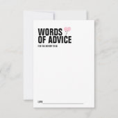 ピンクバルーンベビーシャワーママアドバイスカード 招待状 (正面)