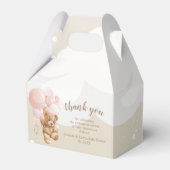 ピンクバルーン付きテディベアお願いボックス フェイバーボックス (正面サイド)