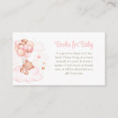 ピンクバルーン付きテディベアベビー エンクロージャーカード (正面)