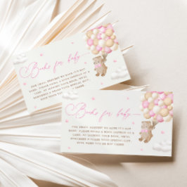 ピンクバルーン付きテディベア予約リクエスト エンクロージャーカード