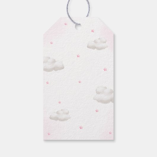 ピンクバルーン付きテディベア赤ちゃんシャワー ギフトタグ (裏面)