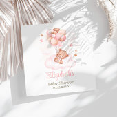 ピンクバルーン付きテディベア赤ちゃんシャワー スタンダードランチョンナプキン