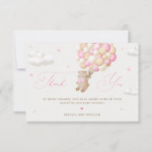 ピンクバルーン付きテディベア カード (正面)