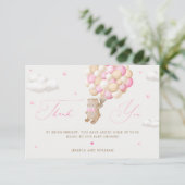 ピンクバルーン付きテディベア カード (スタンド正面)