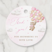 ピンクバルーン付きテディベア フェイバータグ (正面)