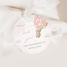 ピンクバルーン付きテディベア フェイバータグ