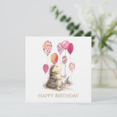 ピンクバルーン付きハリネズミハッピーバースデー (スタンド正面)