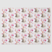 ピンクバルーン付きハリネズミハッピーバースデー 薄葉紙 (正面)