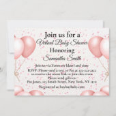 ピンクバルーン仮想ベビーシャワー 招待状 (正面)