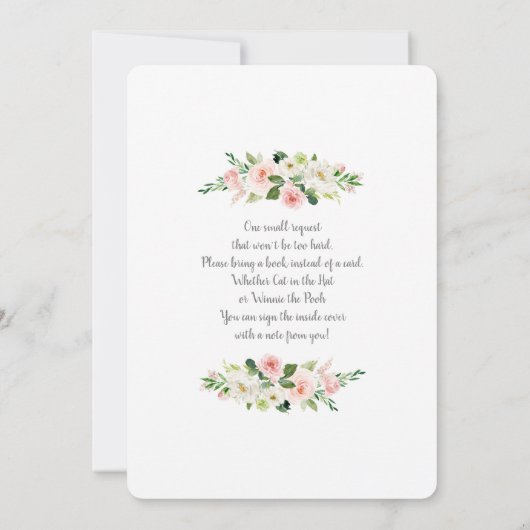 ピンクバルーン双子の赤ちゃんシャワー女の子 招待状 (裏面)