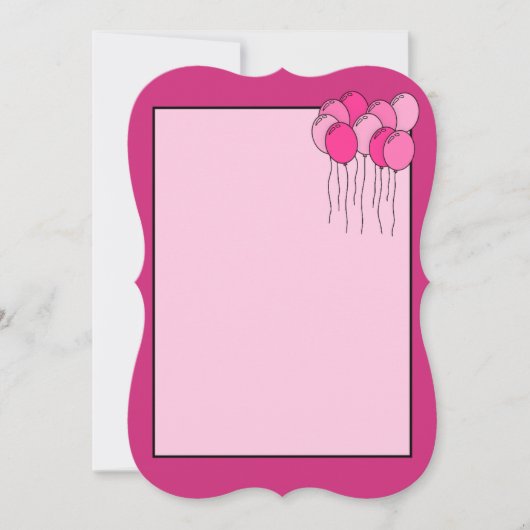 ピンクバルーン招待状 (正面)