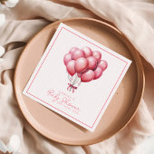 ピンクバルーン水色ガールベビーシャワー スタンダードカクテルナプキン