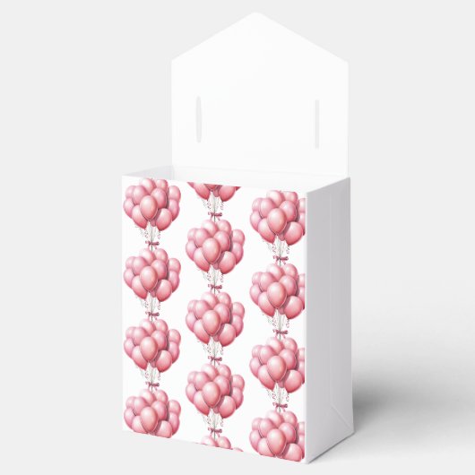 ピンクバルーン水色ガールベビーシャワー フェイバーボックス (オープン)