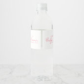 ピンクバルーン水色ガールベビーシャワー ペットボトルラベル (裏面)