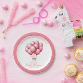 ピンクバルーン水色ガールベビーシャワー ペーパープレート (パーティー)