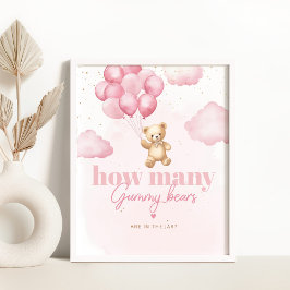 ピンクバルーン瓶に入っているグミベアの数 ポスター