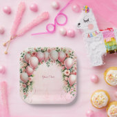 ピンクバルーン紙プレート ペーパープレート (パーティー)