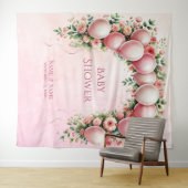 ピンクバルーン背景 タペストリー (インサイチュ(横))