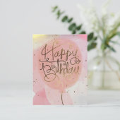 ピンクバルーン誕生日カード (スタンド正面)