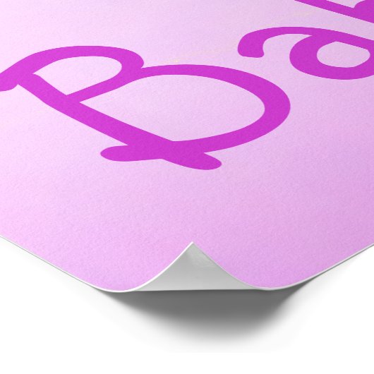 ピンクバルーン象ガールベビーシャワー ポスター (角)