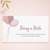 ピンクバルーン赤ちゃんシャワーで本を持って来る エンクロージャーカード