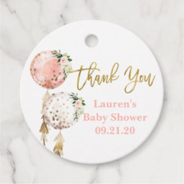 ピンクバルーン赤ちゃんシャワーガール フェイバータグ