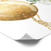 ピンクバルーン赤ちゃんシャワー女の子ウェルカムサイン ポスター (角)