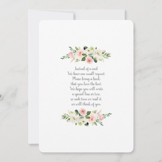 ピンクバルーン赤ちゃんシャワー女の子招待状 招待状 (裏面)