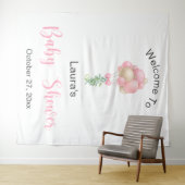 ピンクバルーン赤ちゃんシャワー タペストリー (インサイチュ(横))