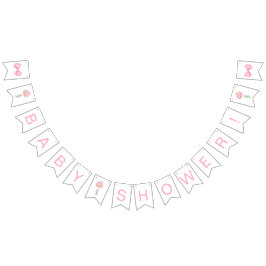 ピンクバルーン赤ちゃんシャワー バンティングフラッグ