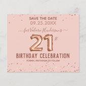 ピンクバルーン21st誕生日の保存日付 (正面)