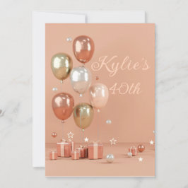ピンクバルーン40日 招待状