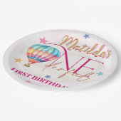 ピンクバルーン7"ラウンド紙プレート ペーパープレート (アングル)