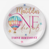 ピンクバルーン7"ラウンド紙プレート ペーパープレート (正面)