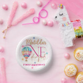 ピンクバルーン7"ラウンド紙プレート ペーパーボウル (パーティー)