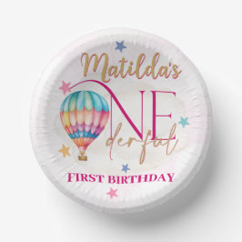 ピンクバルーン7"ラウンド紙プレート ペーパーボウル