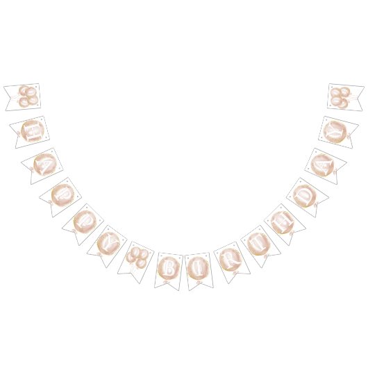 ピンクバルーン&スターズ第1ハッピーバースデーバナー バンティングフラッグ (全)