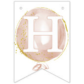 ピンクバルーン&スターズ第1ハッピーバースデーバナー バンティングフラッグ (第2の旗)