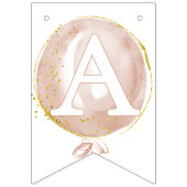 ピンクバルーン&スターズ第1ハッピーバースデーバナー バンティングフラッグ (第3の旗)