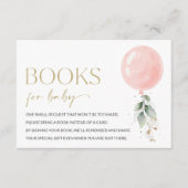 ピンクバルーン、ユーカリ、緑、ベビー用ブック エンクロージャーカード (正面)