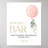 ピンクバルーン、ユーカリ、緑、桃砂バー ポスター (正面)