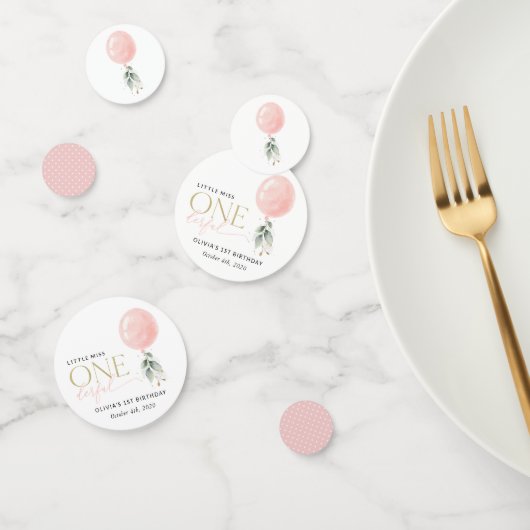 ピンクバルーン,ユーカリ,緑,第1誕生日 コンフェッティ (グループ)