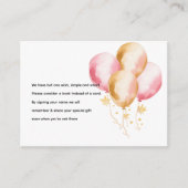 ピンクバルーンCupケーキベビーブックリクエスト エンクロージャーカード (正面)