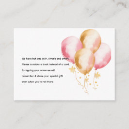 ピンクバルーンCupケーキベビーブックリクエスト エンクロージャーカード