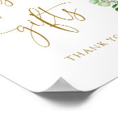 ピンクバルーンeucalyptusカードとギフト ポスター (角)